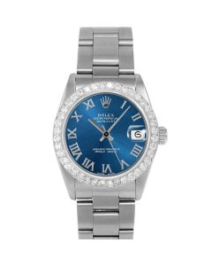 Rolex Datejust 31 mm Stainless Steel 6827-SS-BLU-ROM-2CT-OYS