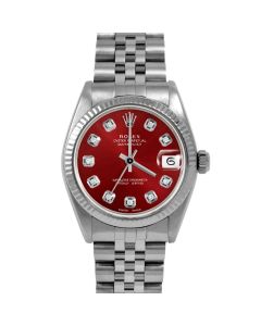 Rolex Datejust 31 mm Stainless Steel 6827-SS-RED-DIA-AM-FLT-JBL