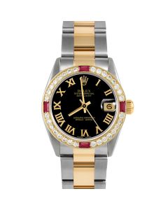 Rolex Datejust 31 mm Two Tone 6827-TT-BLK-ROM-4RBY-OYS