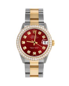 Rolex Datejust 31 mm Two Tone 6827-TT-RED-DIA-AM-BDS-OYS