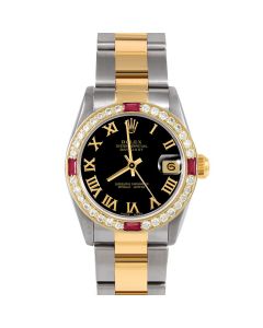 Rolex Datejust 31 mm Two Tone 68273-BLK-ROM-4RBY-OYS