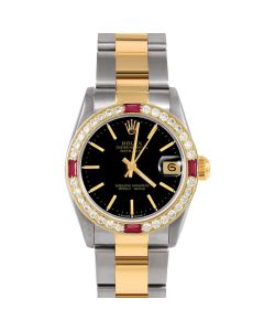 Rolex Datejust 31 mm Two Tone 68273-BLK-STK-4RBY-OYS