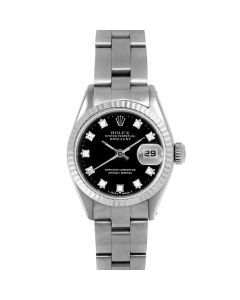 Rolex Datejust 26mm Stainless Steel 6917-SS-BLK-DIA-SML-FLT-OYS