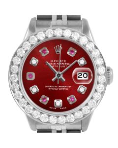Rolex Datejust 26mm Stainless Steel 6917-SS-RED-ADR-2CT-JBL