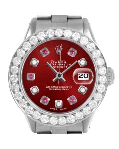 Rolex Datejust 26mm Stainless Steel 6917-SS-RED-ADR-2CT-OYS