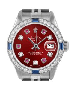 Rolex Datejust 26mm Stainless Steel 6917-SS-RED-ADR-4SPH-JBL