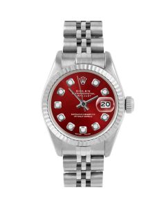 Rolex Datejust 26 mm Stainless Steel 6917-SS-RED-DIA-AM-FLT-JBL