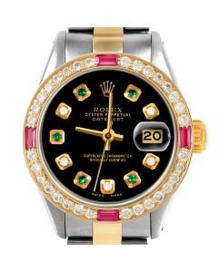 Rolex Datejust 26mm Two Tone 6917-TT-BLK-ADE-4RBY-OYS