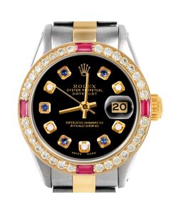 Rolex Datejust 26mm Two Tone 6917-TT-BLK-ADS-4RBY-OYS