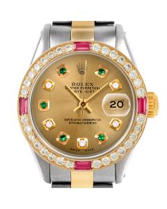 Rolex Datejust 26mm Two Tone 6917-TT-CHM-ADE-4RBY-OYS