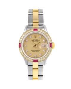 Rolex Datejust  mm Two Tone 6917-TT-CHM-DIA-SML-4RBY-OYS