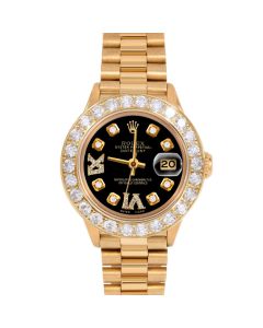 Rolex Datejust 26 mm Yellow Gold 6917-YG-BLK-8DR69-2CT-PRS